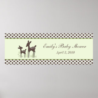 Pôster Willow Deer Baby Shower Banner
