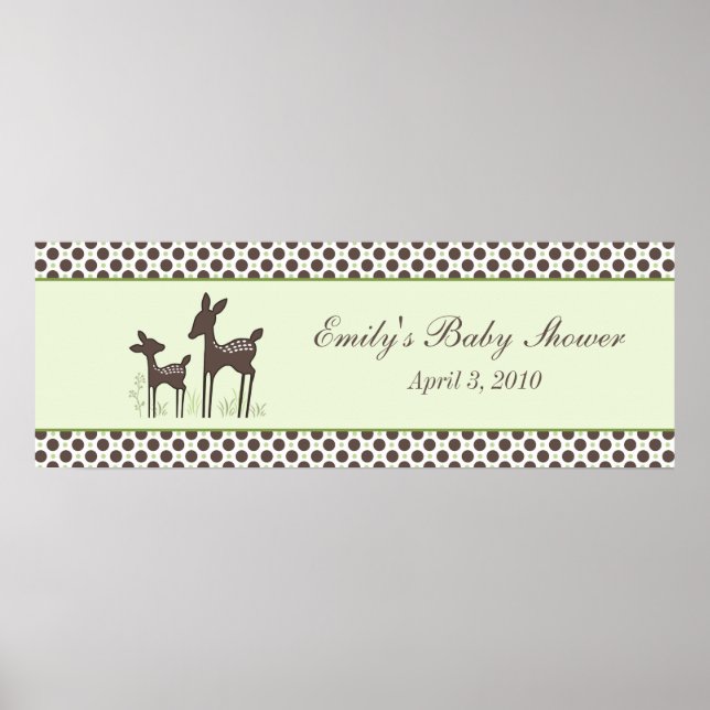 Pôster Willow Deer Baby Shower Banner (Frente)
