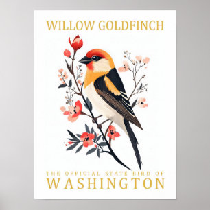 Poster Willow Goldfinch Bird, Viagem de Washington