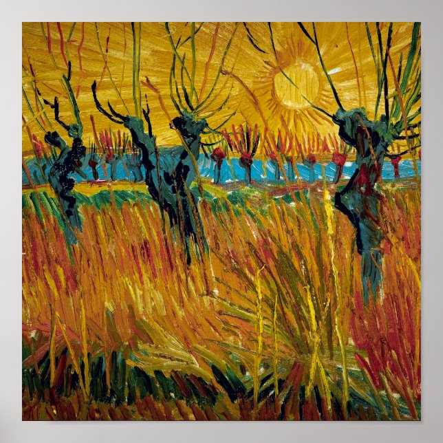 Poster Willows no Sunset | Van Gogh | (Frente)