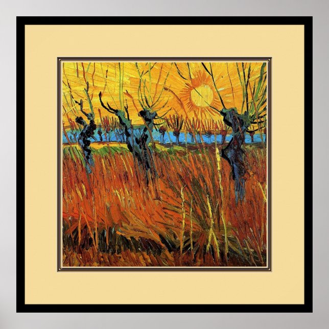 Pôster Willows no Sunset,Vincent van Gogh (Frente)