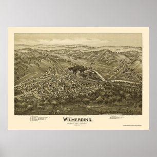 Poster Wilmerding, PA Panorâmica - 1897