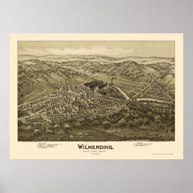 Poster Wilmerding, PA Panorâmica - 1897 (Frente)