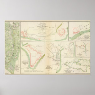 Poster Wilmington, Ft Caswell, a ilha de Smith, Augusta