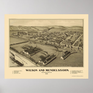 Pôster Wilson & Mendelssohn, mapa panorâmico do PA - 190