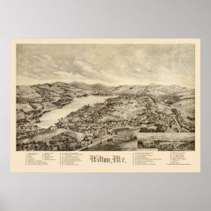 Poster Wilton, MIM mapa panorâmico - 1895