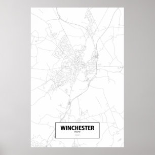 Poster Winchester, Inglaterra (preto no branco)