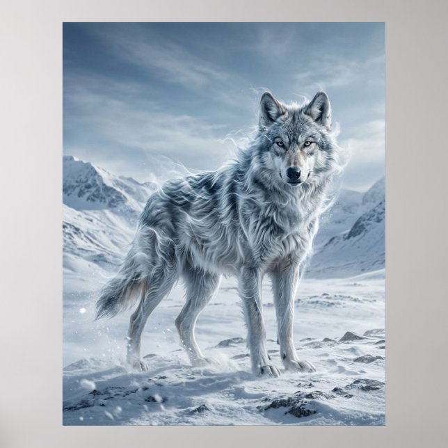 Poster Wind Wolf Frozen Highlands (Frente)