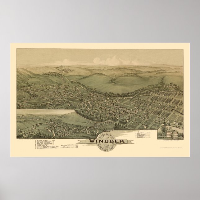 Pôster Windber, PA Panorâmica - 1900 (Frente)