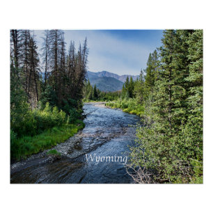 Pôster Winding Wyoming Stream (rotulado)