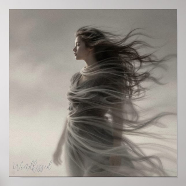 Poster Windkissed - Arte Digital de Fantasia com IA (Frente)