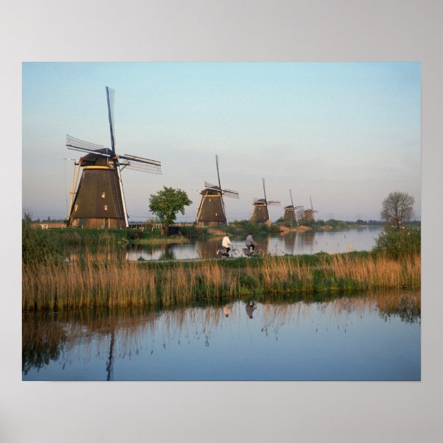 Pôster Windmills, Kinderdijk, Países Baixos (Frente)