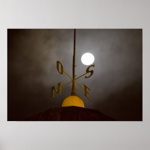 Poster Windrose sobre o farol de Papais noeis Cerro