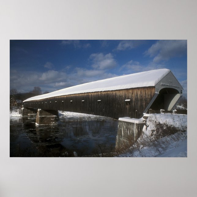 Pôster Windsor Cornish Covered Bridge (Frente)