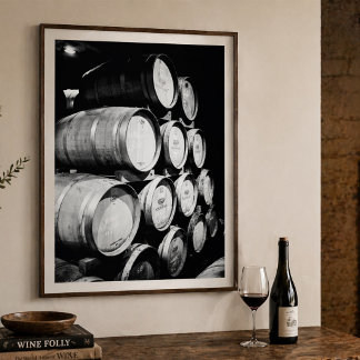 Poster Wine Barrels Cellar Photo Rustic Winery