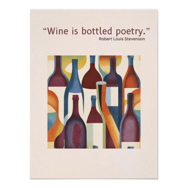 Pôster Wine Poster Quote (Frente)