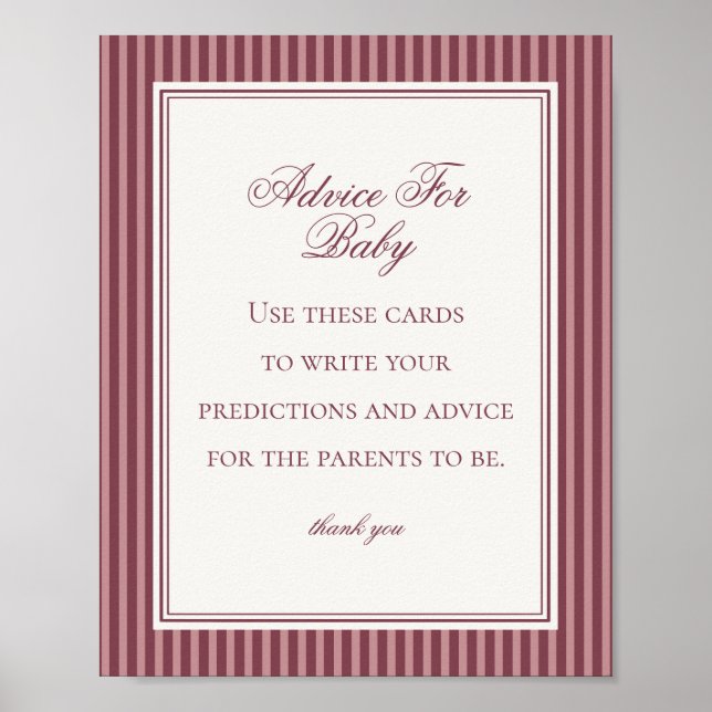 Poster Wine Vineyard Club Old Money Advice for Baby Game (Frente)