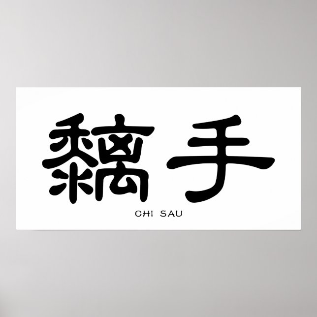 Poster Wing Chun Chi Sau Chinês Calliografia (Frente)