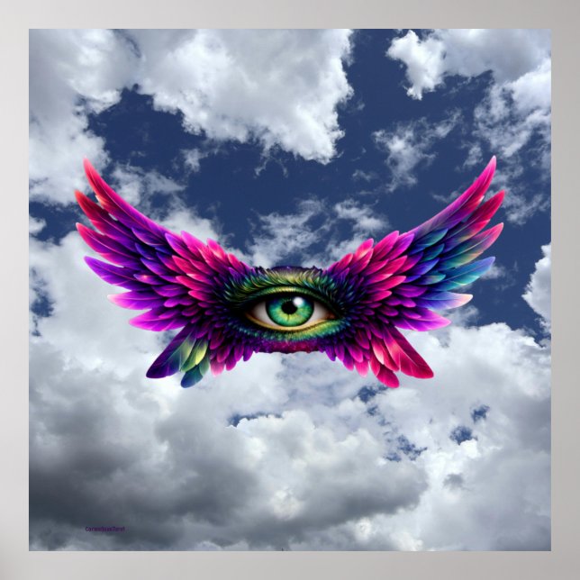 Poster Winged Protection Eye – Surreal Intention Art Post (Frente)