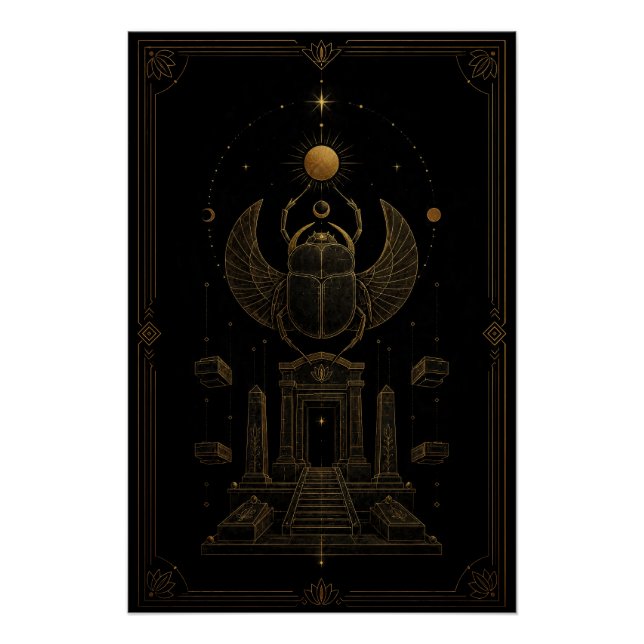 Pôster Winged Scarab Guardian Temple Poster (Frente)