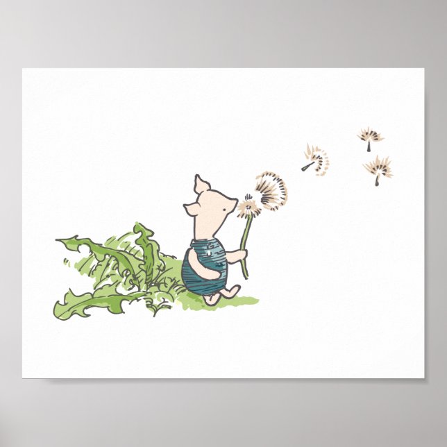 Poster Winnie The Pooh- Piglet com Dandelion (Frente)