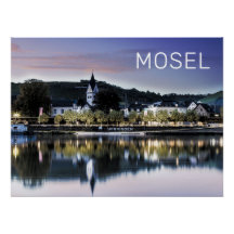 Winningen Moselle Sunset Panorama Alemanha Vintage