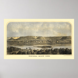 Pôster Winona County, mapa panorâmico do manganês - 186