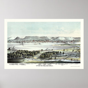 Pôster Winona, mapa panorâmico do manganês - 1874