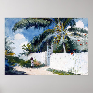 Poster Winslow Homer A Garden em Nassau