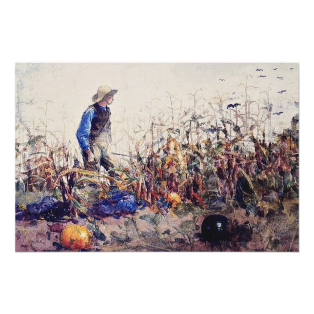 Pôster Winslow Homer - Among the Vegetables, (Frente)