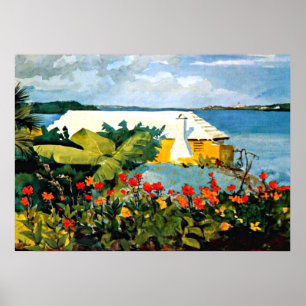 Pôster Winslow Homer art: Jardim Flor e Bungalow
