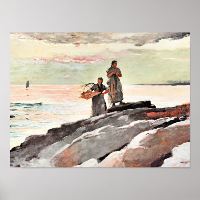 Poster Winslow Homer - Baía do Saco, famosa pintura (Frente)