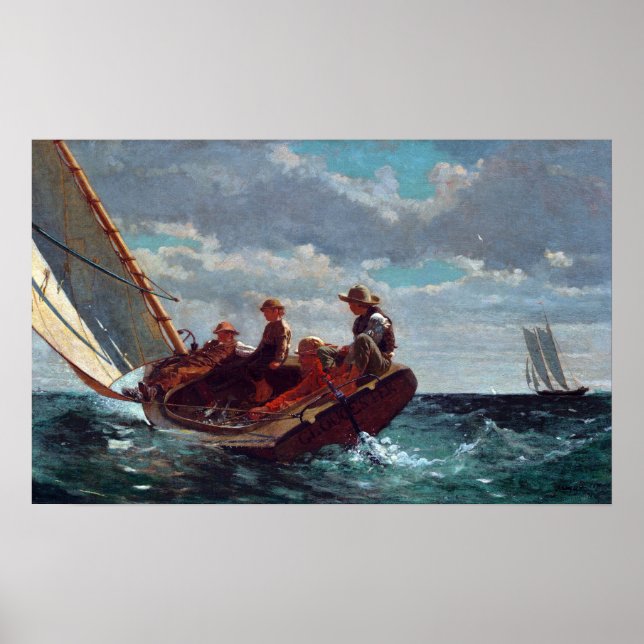 Poster Winslow Homer Breezing (Um Vento Justo) (Frente)