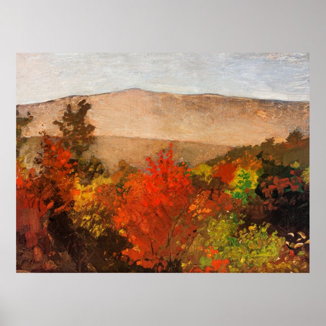 Poster Winslow Homer, Copas das Árvores de Outono, (Frente)
