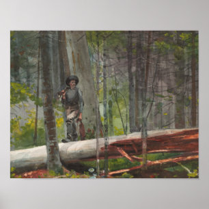 Pôster Winslow Homer - Hunter no Adirondacks