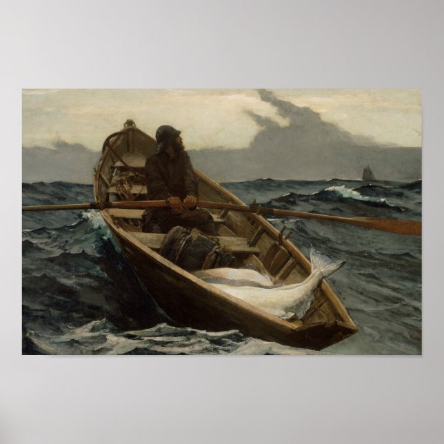 Poster Winslow Homer - O Aviso De Nevoeiro (Frente)
