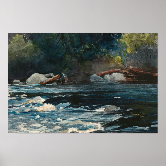 Poster Winslow Homer - Os Rapids, Rio Hudson (Frente)