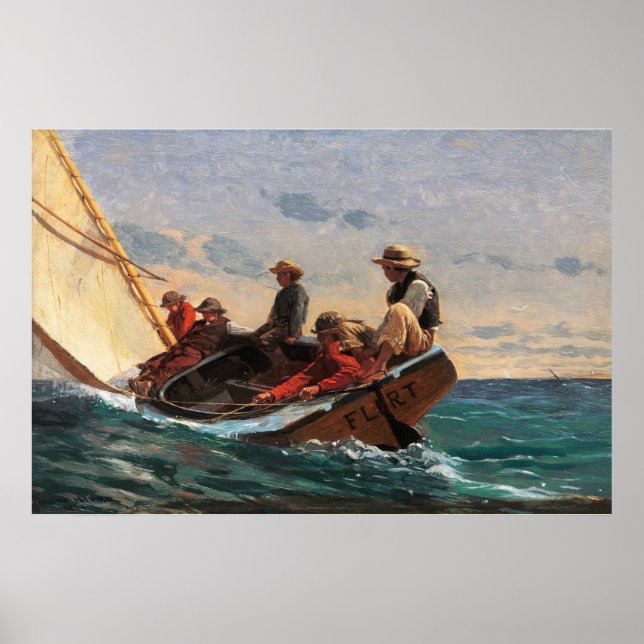 Poster Winslow Homer "Respirando (Um Vento Justo)" (Frente)