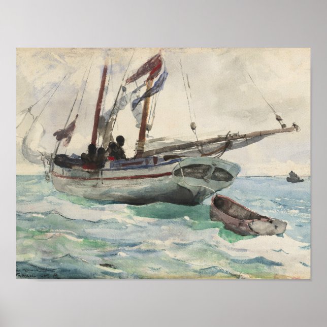 Poster Winslow Homer - Schooner - Nassau (Frente)
