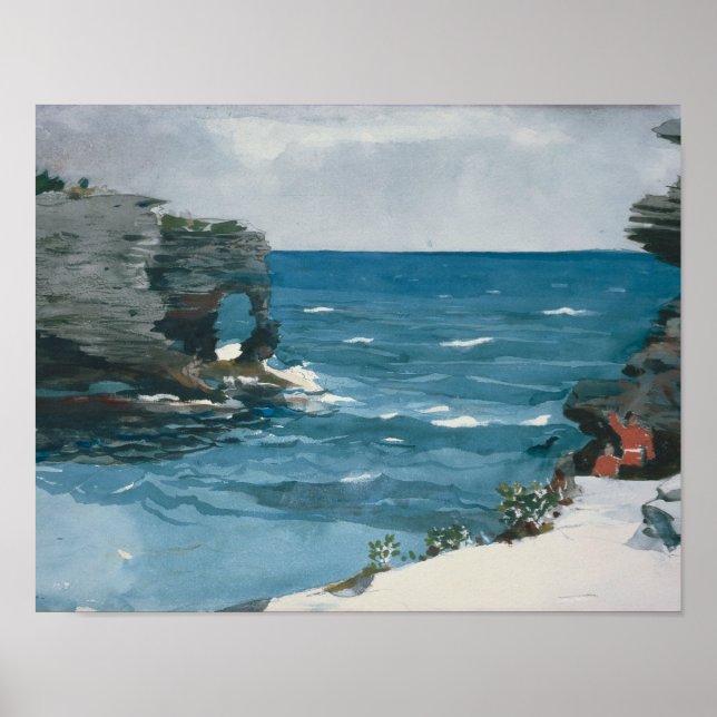Pôster Winslow Homer - Shore Rocky, Bermudas (Frente)
