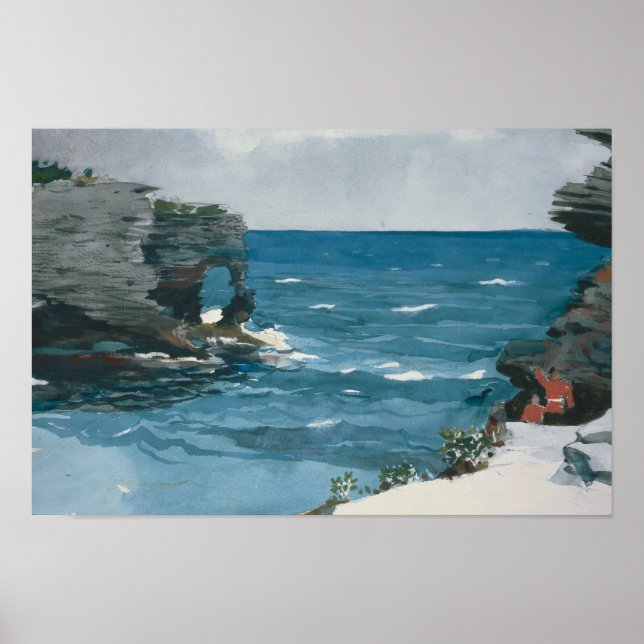 Pôster Winslow Homer - Shore Rocky, Bermudas (Frente)
