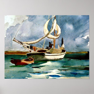 Poster Winslow Homer - Sloop, Bermudas