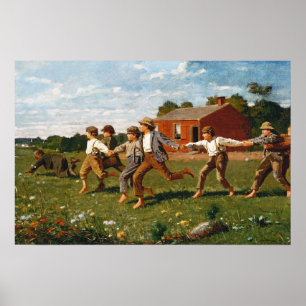 Poster Winslow Homer Snap the Whip 1872 Arte Americano
