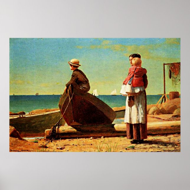 Poster Winslow Homer trabalho de arte, Pai a caminho (Frente)