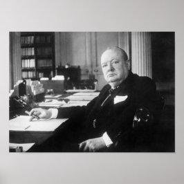 Poster Winston Churchill no número 10 Downing Street