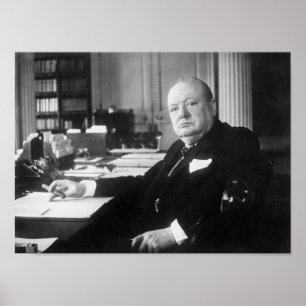 Poster Winston Churchill no número 10 Downing Street