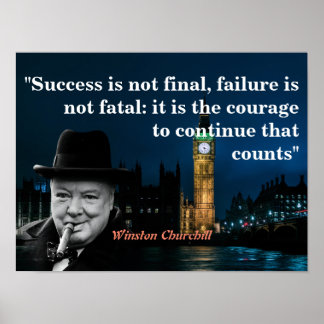 Poster Winston Churchill Quote On Courage