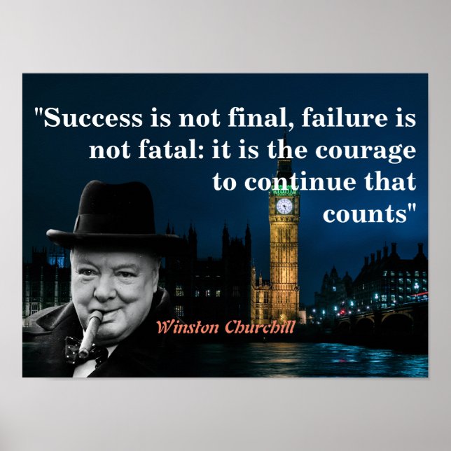 Poster Winston Churchill Quote On Courage (Frente)