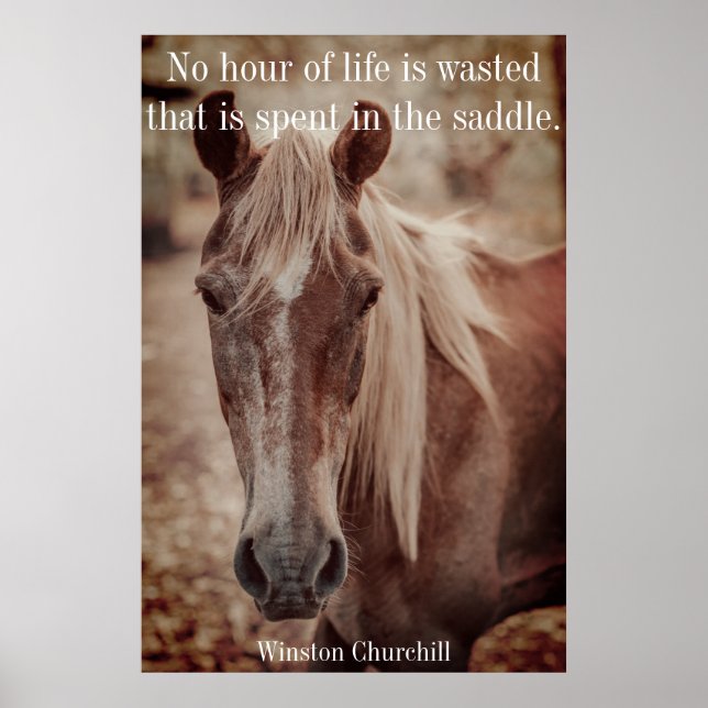 Poster Winston Churchill Quote on Horses Wall Art (Frente)