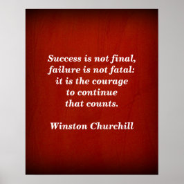 Pôster Winston Churchill Quote; Success